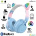 Headphone Bluetooth Gatinho LEF-1037 Lehmox - Azul Rosa